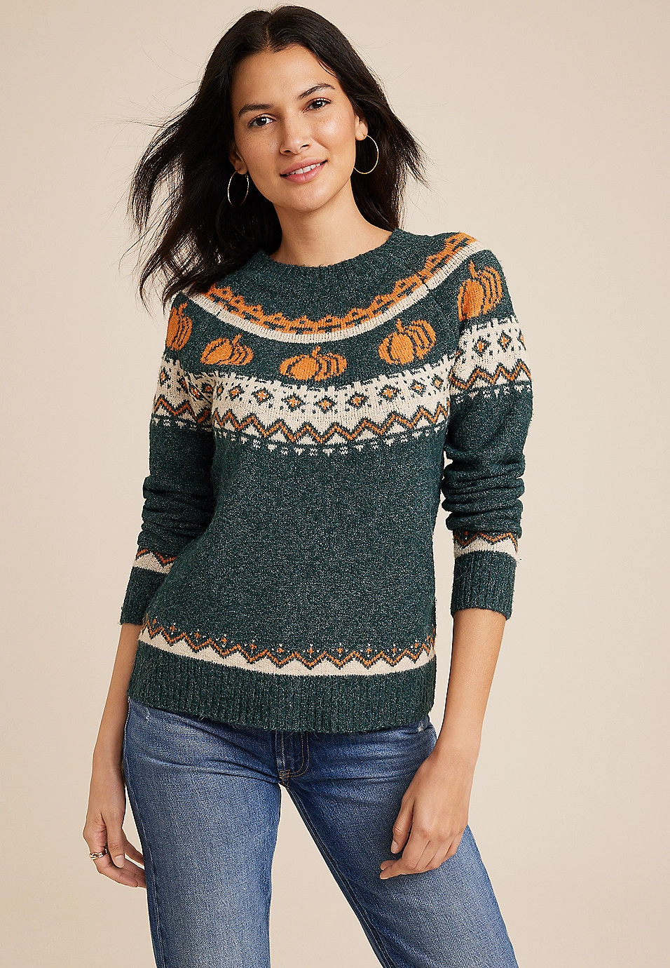 Pumpkin Fair Isle Sweater | Maurices