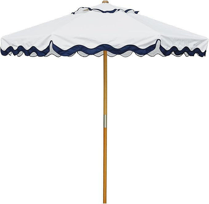 AMMSUN 8.2ft Vintage Wood Outdoor Umbrella, with a pulley system, UPF 50+, for markets, gardens, ... | Amazon (US)