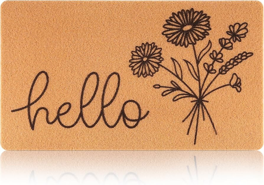 Hello Spring Door Mat for Front Door Welcome Matt Outdoor with Wildflower Bouquet Doormat Indoor ... | Amazon (US)