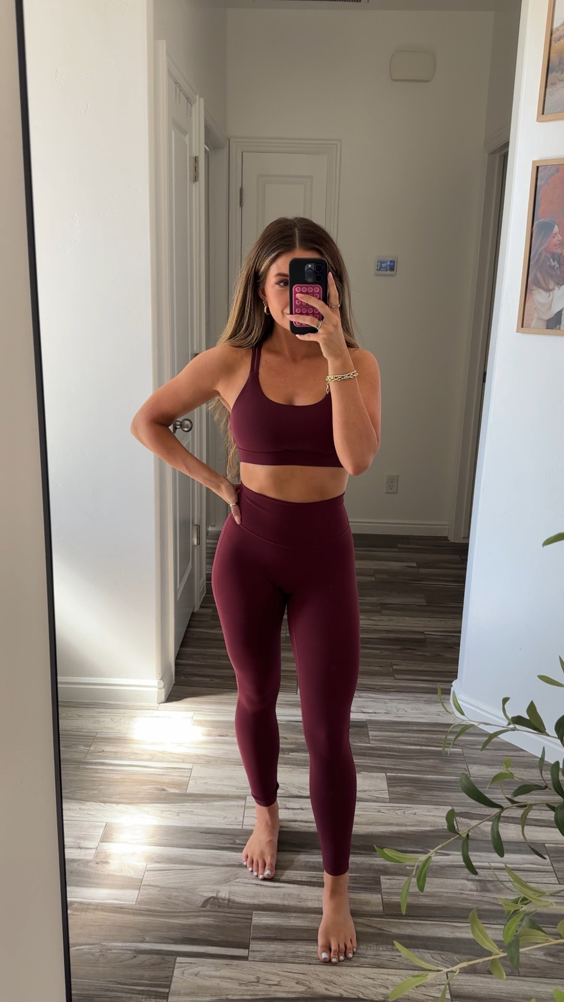 Size XS in leggings and small in sports bra