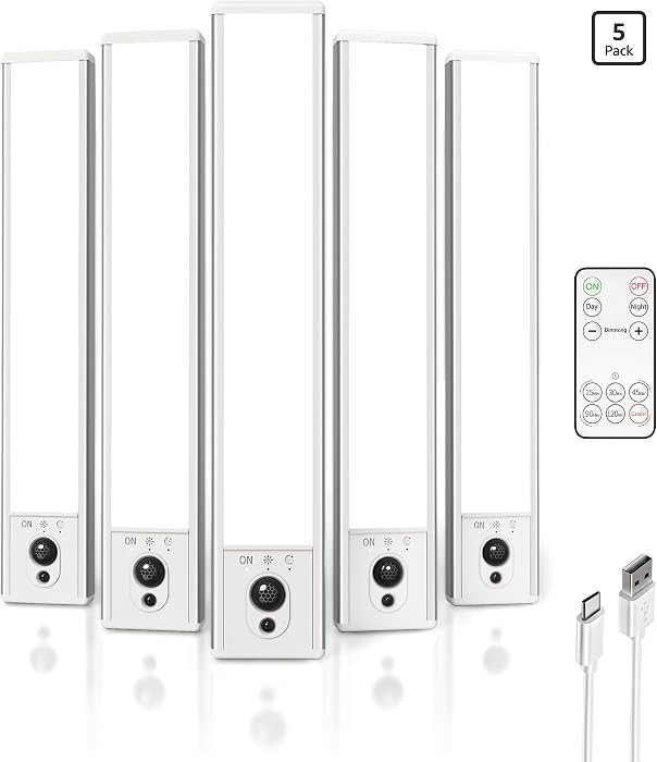 EZVALO 5-Pack Under Cabinet Lighting, 2400mAh Motion Sensor Light, LED Closet Lights Wireless, 65... | Amazon (US)