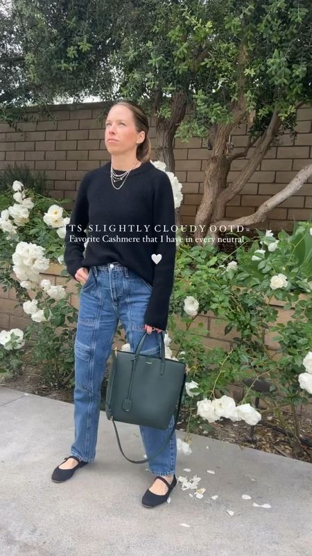 Fisherman cashmere, cashmere sweater, cargo denim, cargo jeans, cool Mom outfit, cool Mom style, rich girl aesthetic, French girl style, French girl aesthetic, easy mom outfit, real outfit 

#LTKVideo #LTKWorkwear #LTKOver40