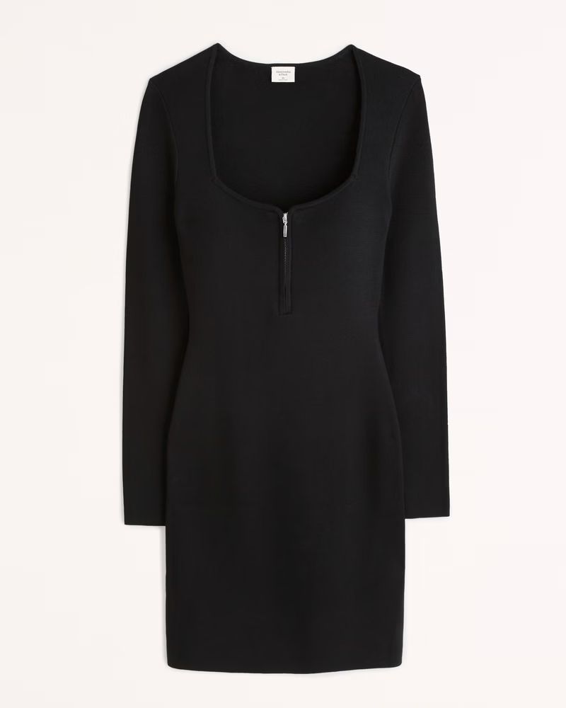 Women's Long-Sleeve Half-Zip Mini Sweater Dress | Women's Dresses & Jumpsuits | Abercrombie.com | Abercrombie & Fitch (US)