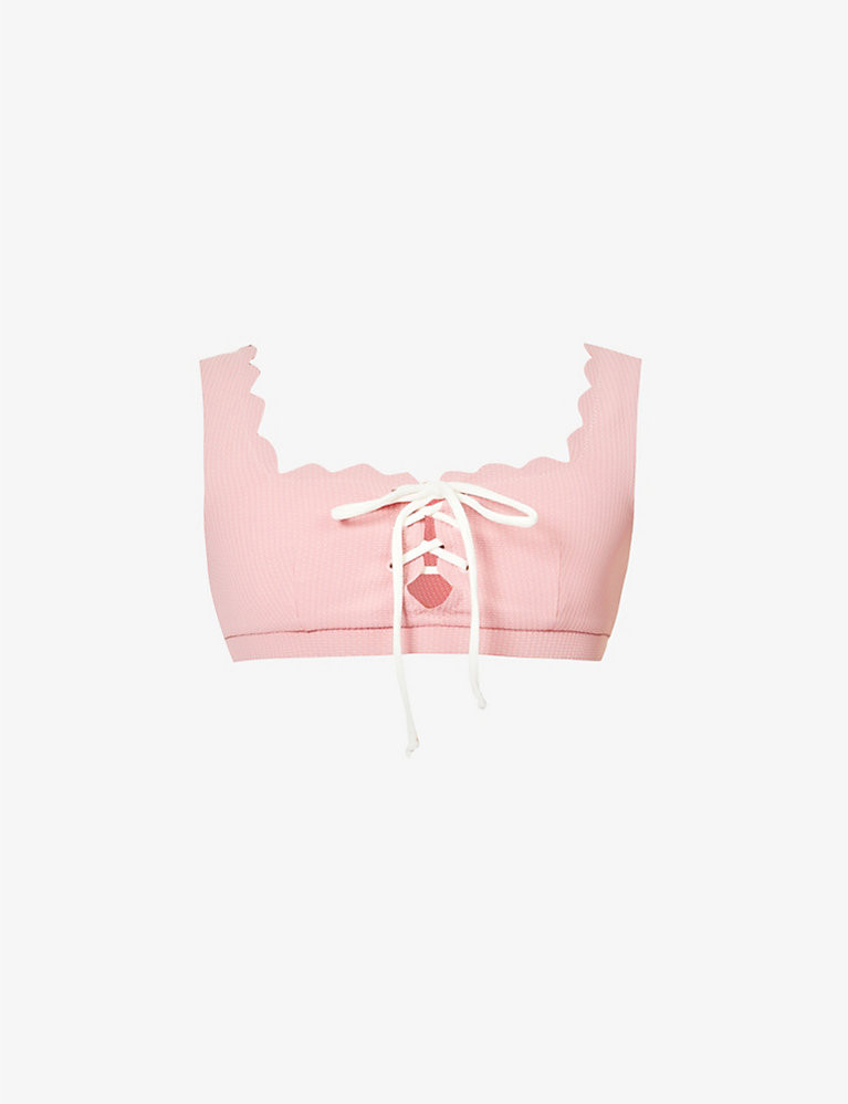 Palm Springs scalloped-trim bikini top | Selfridges