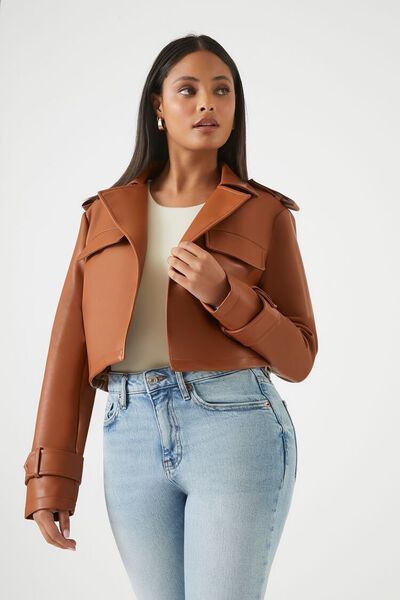 Cropped Faux Leather Jacket | Forever 21 | Forever 21 (US)
