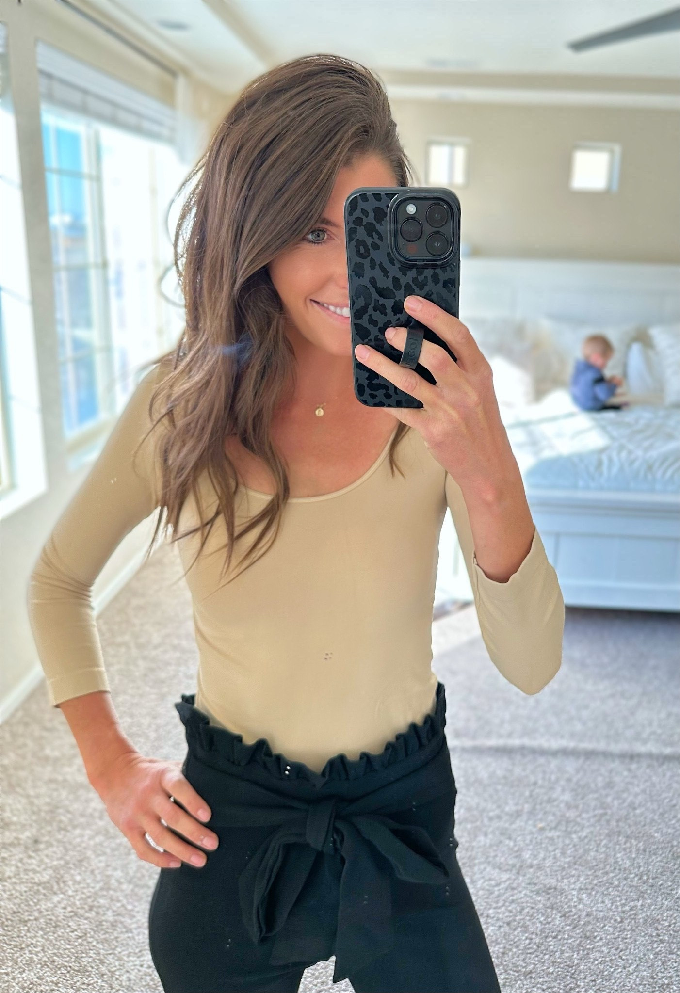 Casual fall look w/ this beige top & black pants. #CapsuleWardrobe #CasualStyle #Fallstyle #FallOutfits

#LTKSeasonal #LTKstyletip #LTKFind