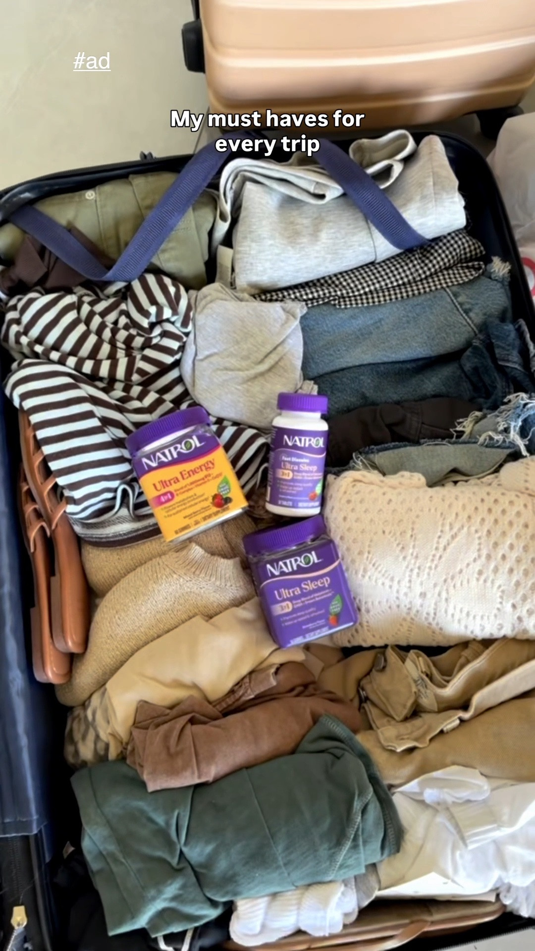 #ad Suitcase packed, gummies secured!✈️ Traveling always throws off my sleep schedule, so bringing my  @Natrolofficial Ultra Sleep gummies from @target was a non-negotiable. 😅

They helped me relax, settle in every night, and get the quality sleep I needed throughout the trip! They are have melatonin, GABA, and calming botanicals (like chamomile and lemon balm)🙌🏼they’re my must haves!! 
Grab them here 👉🏻thank me later 😝(LTK link) @shop.ltk #liketkit

#TargetPartner #Natrol #UltraEnergy #UltraSleep
 †These statements have not been evaluated by the Food and Drug Administration.This product is not intended to diagnose, treat, cure or prevent any disease.

#LTKTravel #LTKOver40 #LTKselfcare