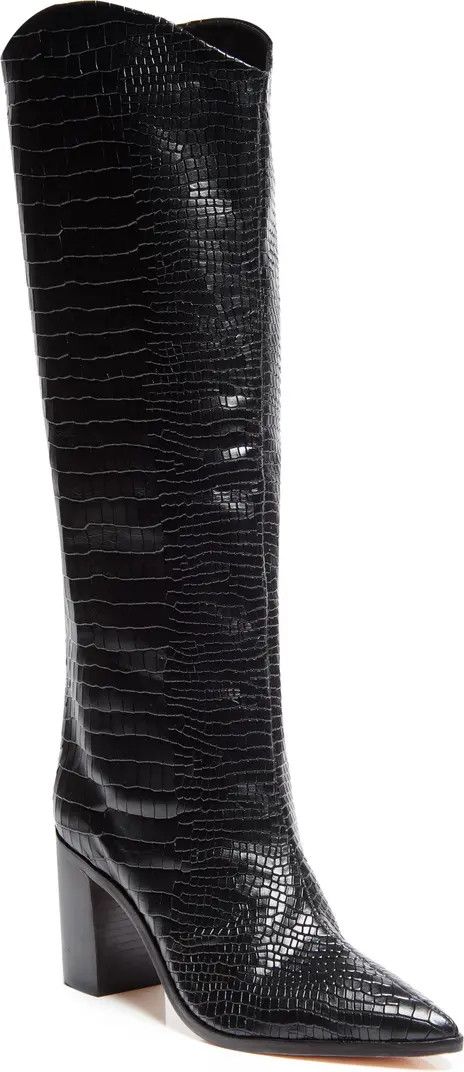 Schutz Maryana Block Pointed Toe Knee High Boot | Black Boot Boots | Black Shoes | Spring Outfits  | Nordstrom