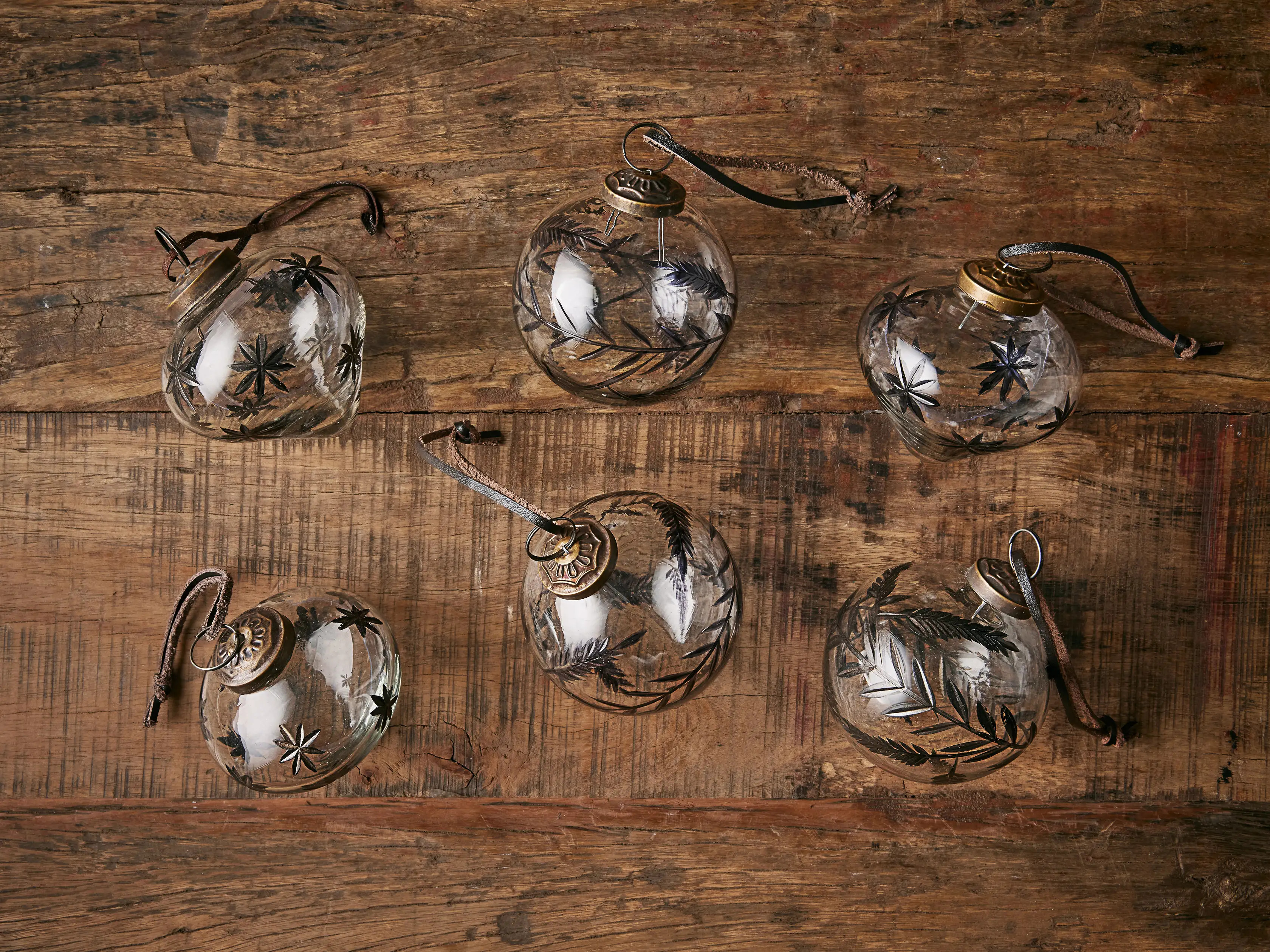 Traditional Etched Ornaments (Set of 6) | Arhaus