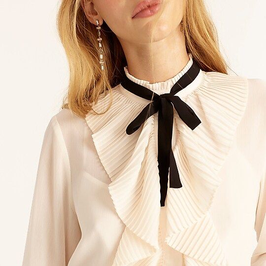 Pleated ruffle top in crinkle chiffon | J.Crew US