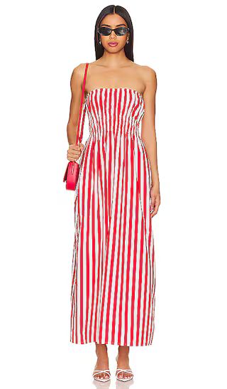 Le Bon Midi Dress in Bayou Stripe Red | Revolve Clothing (Global)