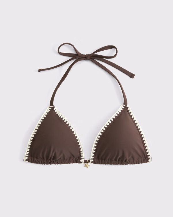 Halter String Triangle Bikini Top | Abercrombie & Fitch (US)