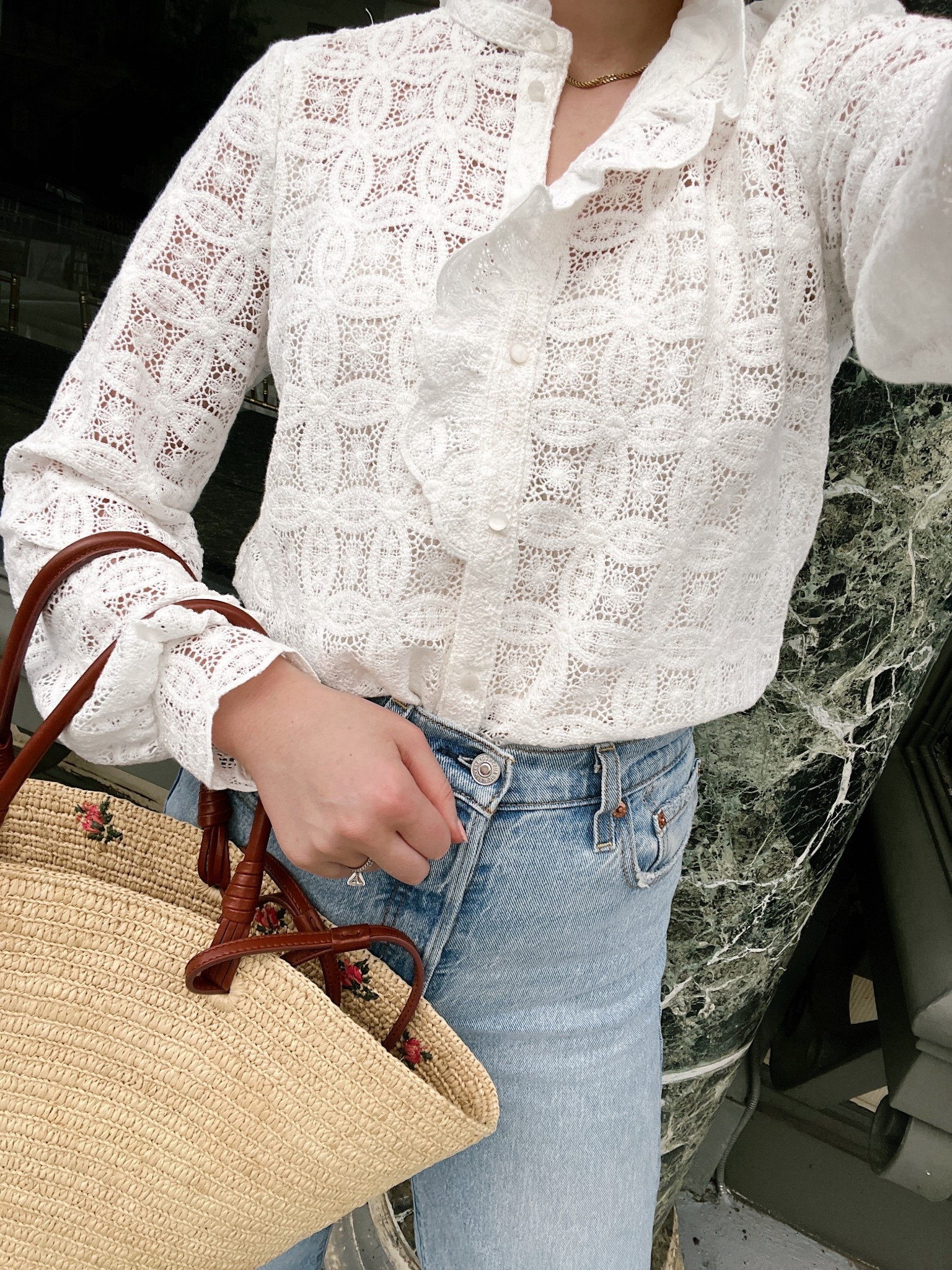 Sézane lace button down blouse, workwear chic, work outfits, travel outfit, euro summer, everyday style

#LTKWorkwear #LTKTravel #LTKSeasonal