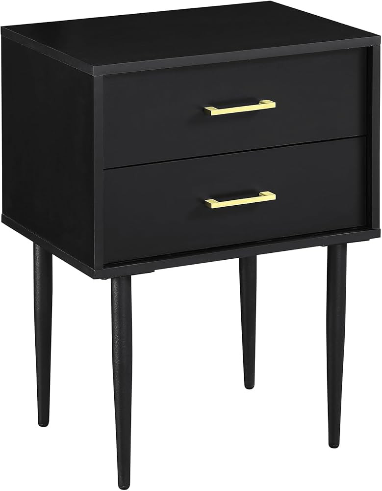 Walker Edison Modern Olivia 2 Drawer Wood Rectangle Side Table Living Room Small End Accent Table... | Amazon (US)