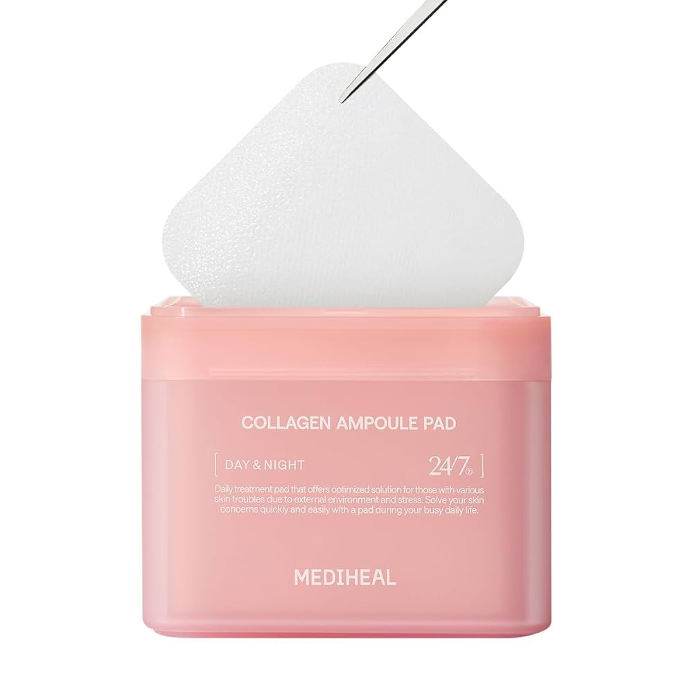 MEDIHEAL Collagen Ampoule Facial Toner Pads - Collagen & Ceramide - Skin Firming & Restore Elasti... | Amazon (US)