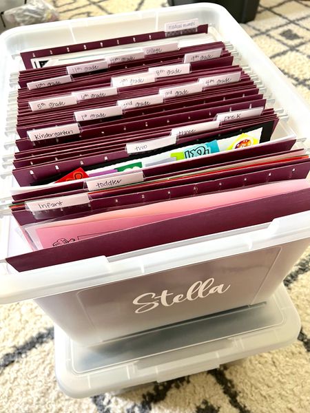 Kids keepsake memento schoolwork and artwork file bins, kids and playroom organization, Amazon finds back to school organization and parenting hacks Amazon must have organization ideas file folders for children’s papers, paperwork organization, office organization 

#LTKkids #LTKhome #LTKFind