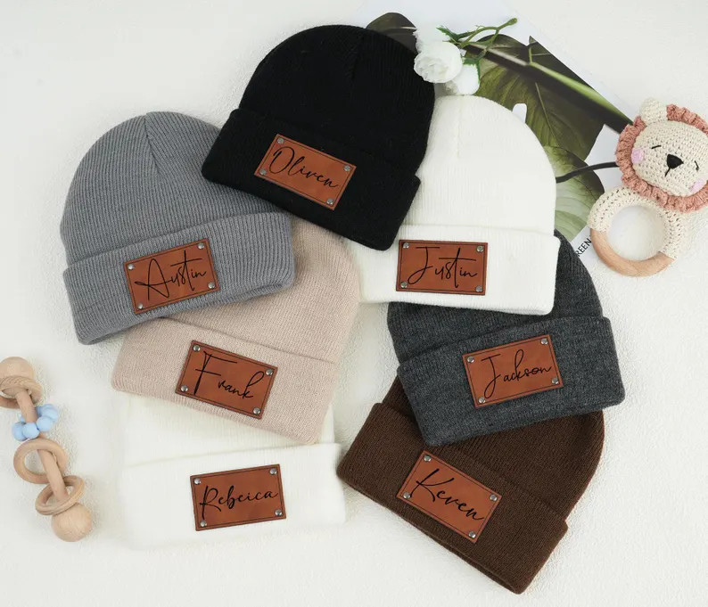 Custom baby beanies,Unisex baby hats with name patches,Toddler hats kids teens children infant ne... | Etsy (US)