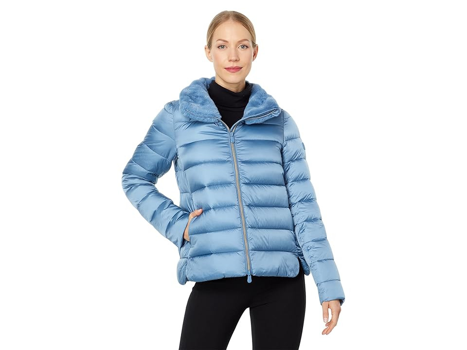 Save the Duck Mei - Short Basic with Faux Fur Women's Clothing Coronet Blue : 1 (SM), Faux Fur/Nylon | Zappos