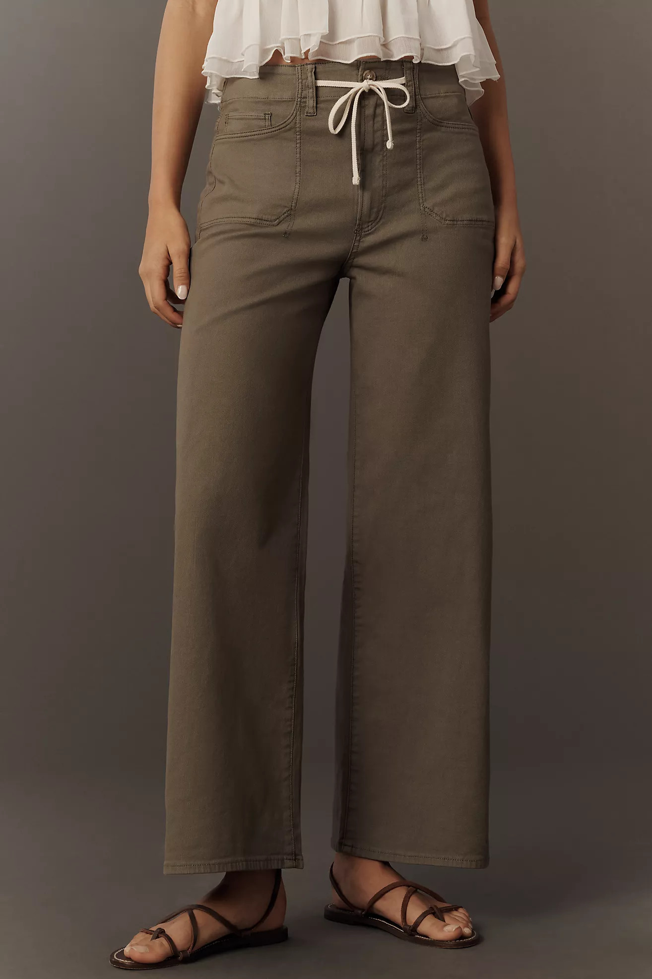 PAIGE Ari Tie-Waist Wide-Leg Jeans | Anthropologie (US)