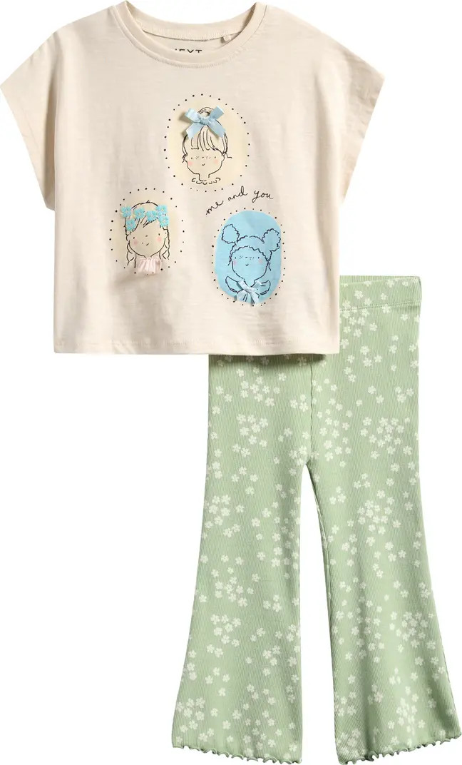 Kids' Graphic T-Shirt & Rib Flare Leggings Set | Nordstrom
