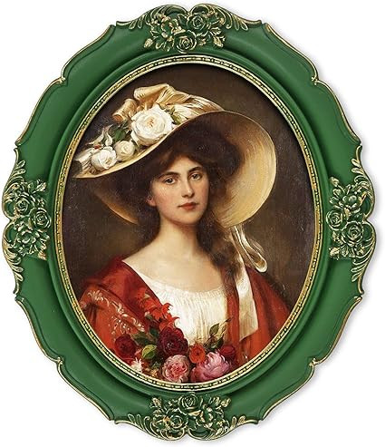 Amazon.com - SIMON'S SHOP 8x10 Picture Frame for Wall Oval Frames Photo Frame 10x8 in Green with ... | Amazon (US)