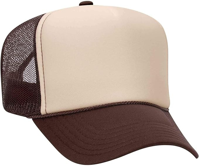 Otto Cap 5 Panel High Crown Mesh Back Trucker Hat Polyester Foam Front | Amazon (US)