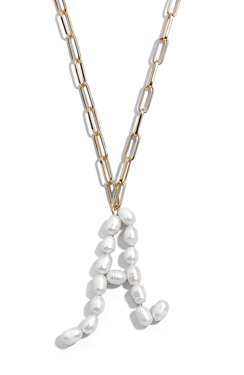 Blair Hera Genuine Pearl Initial Pendant Necklace | Nordstrom