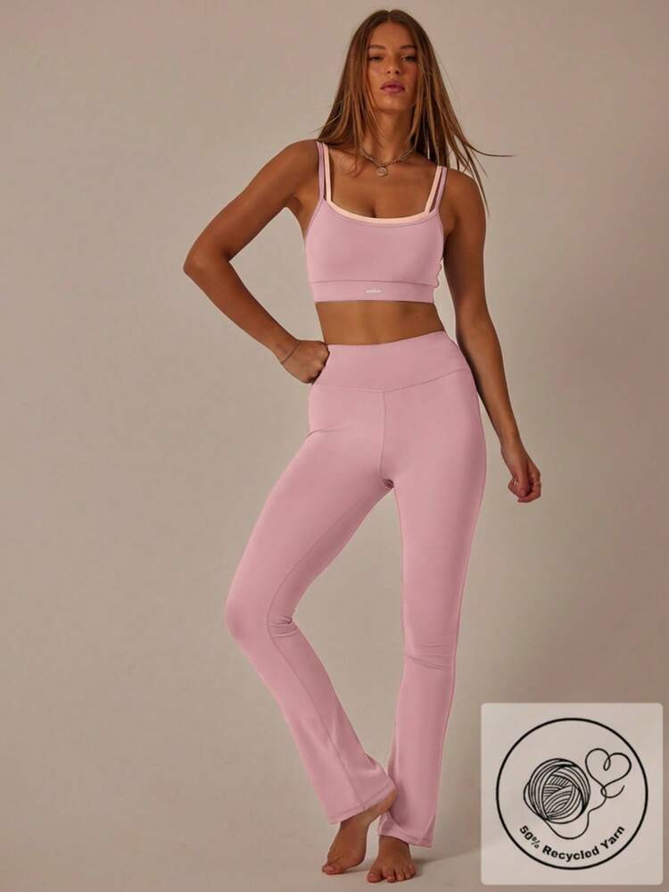 Aralina Double Strap Cut Out Crop Top And High Waist Leggings Stretchy Workout Sets Women | SHEIN