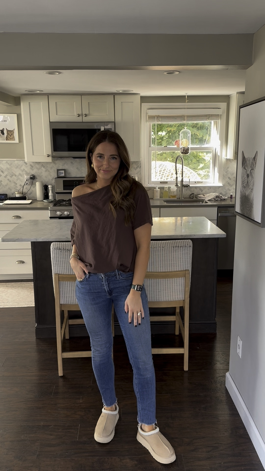 My off the shoulder T-shirt is on sale! This is something I reach for often in my closet, especially when I don’t know what to wear. I like that this can be worn casually, but it can also be dressed up and worn out to dinner with friends it’s such a great T-shirt.

I’m wearing size small 
I’m wearing true size in my jeans 
Booties are true to size 

#LTKSaleAlert #LTKFindsUnder50 #LTKFindsUnder100