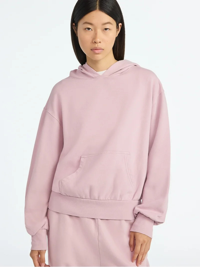 Scoop Women’s Mineral Washed Oversized Cropped Hoodie, Sizes XS-XXL - Walmart.com | Walmart (US)
