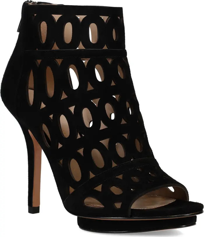 Rishi Laser Cut Peep Toe Bootie (Women) | Nordstrom