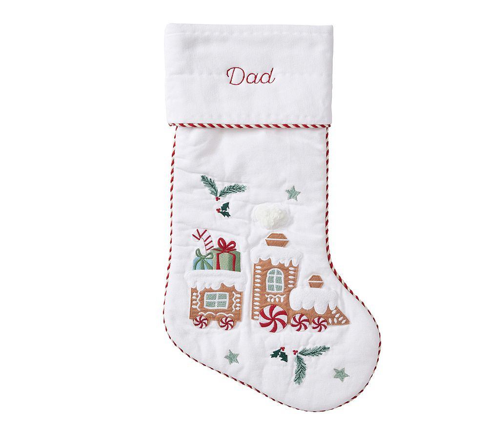 Candy Cane Lane Stocking, Gingerbread Train | Pottery Barn Kids