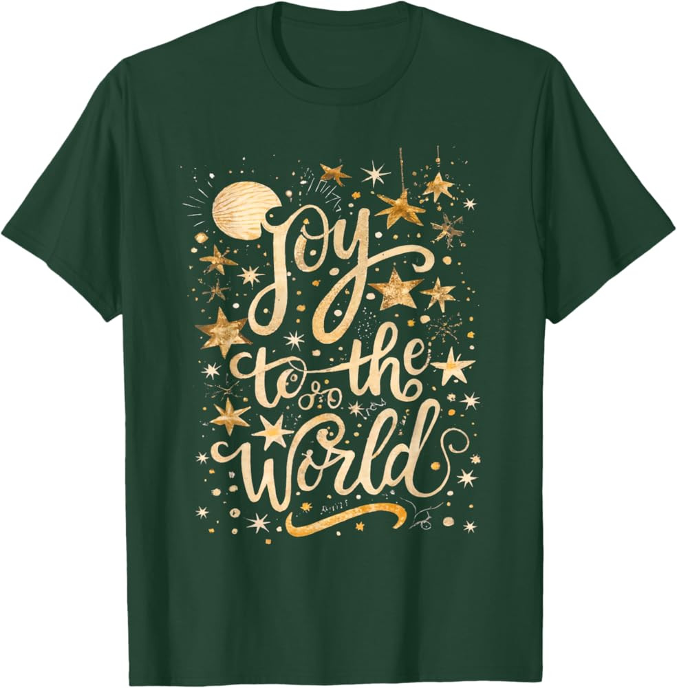 Joy To The Christmas World Christian Jesus Nativity Scene T-Shirt | Amazon (US)