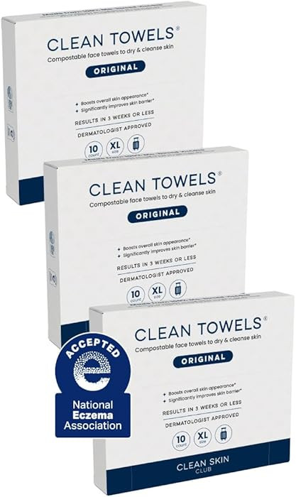 Clean Skin Club Clean Towels XL®, Travel Pack 100% USDA Biobased Disposable Face Towel, Eczema A... | Amazon (US)