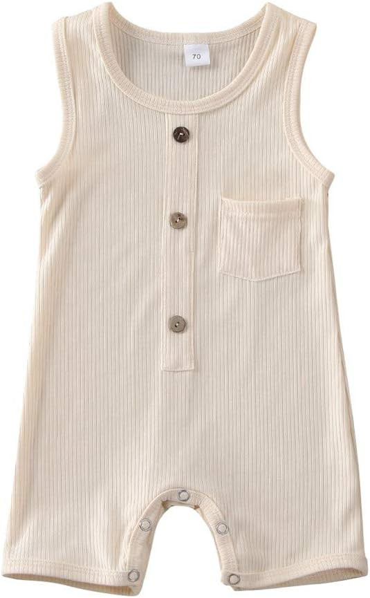 Newborn Summer Baby Boy Girl Rompers Bodysuit Jumpsuit Playsuit One Piece Outfit Clothes | Amazon (US)
