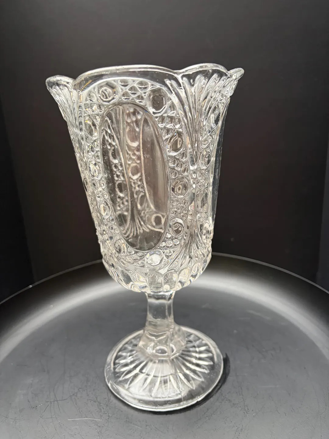 Victorian Pressed Glass Footed Celery Vase | Etsy (US)