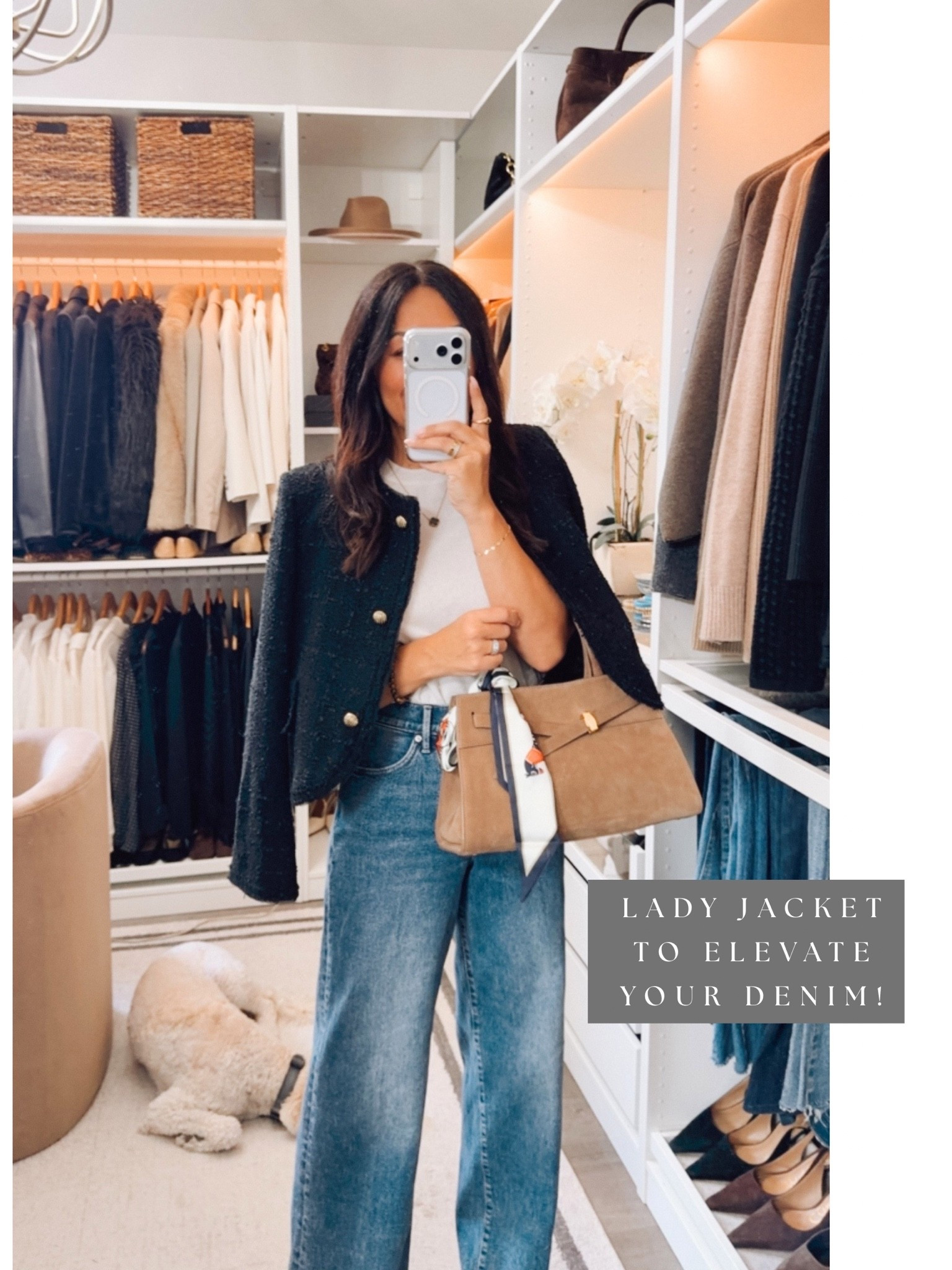 Wearing a size 2 in denim and small in sweater and jacket

#LTKOver40 #LTKootd #LTKSeasonal