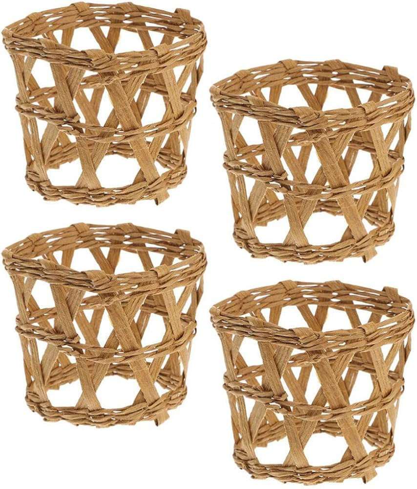 4pcs Wicker Woven Cup Holder Rattan Drink Glass Cup Holder Bottle Cover Rattan Vase Cover Sleeve ... | Amazon (US)