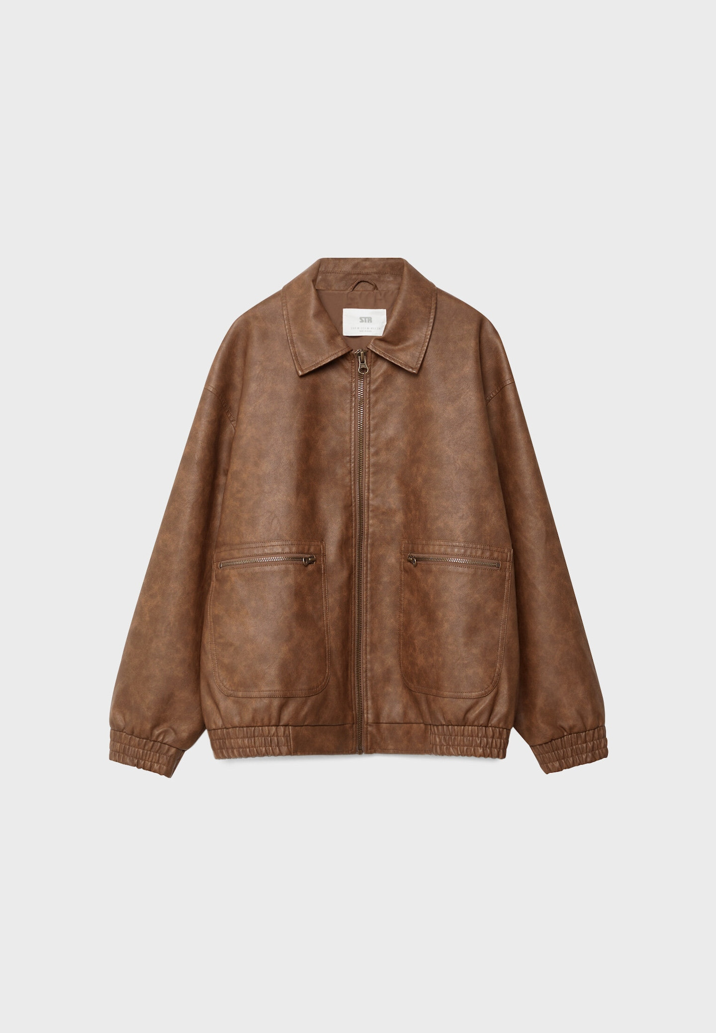 Oversize faux leather jacket with pockets | Stradivarius (UK)