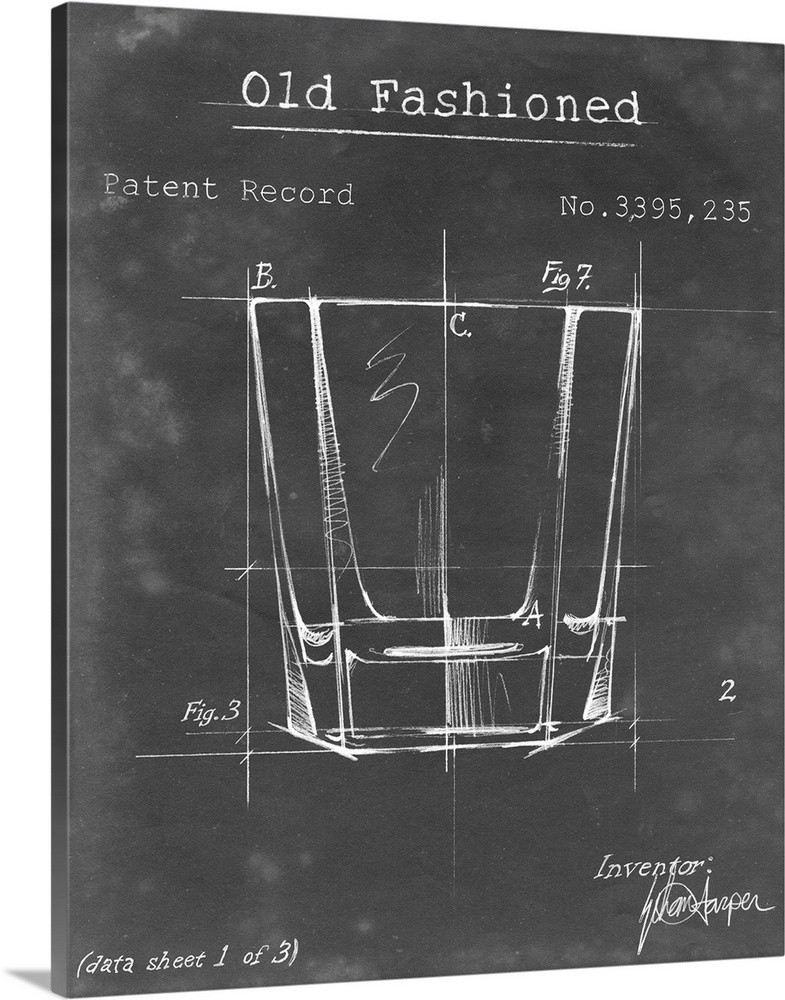 Barware Blueprint I Wall Art | Great Big Canvas - Dynamic