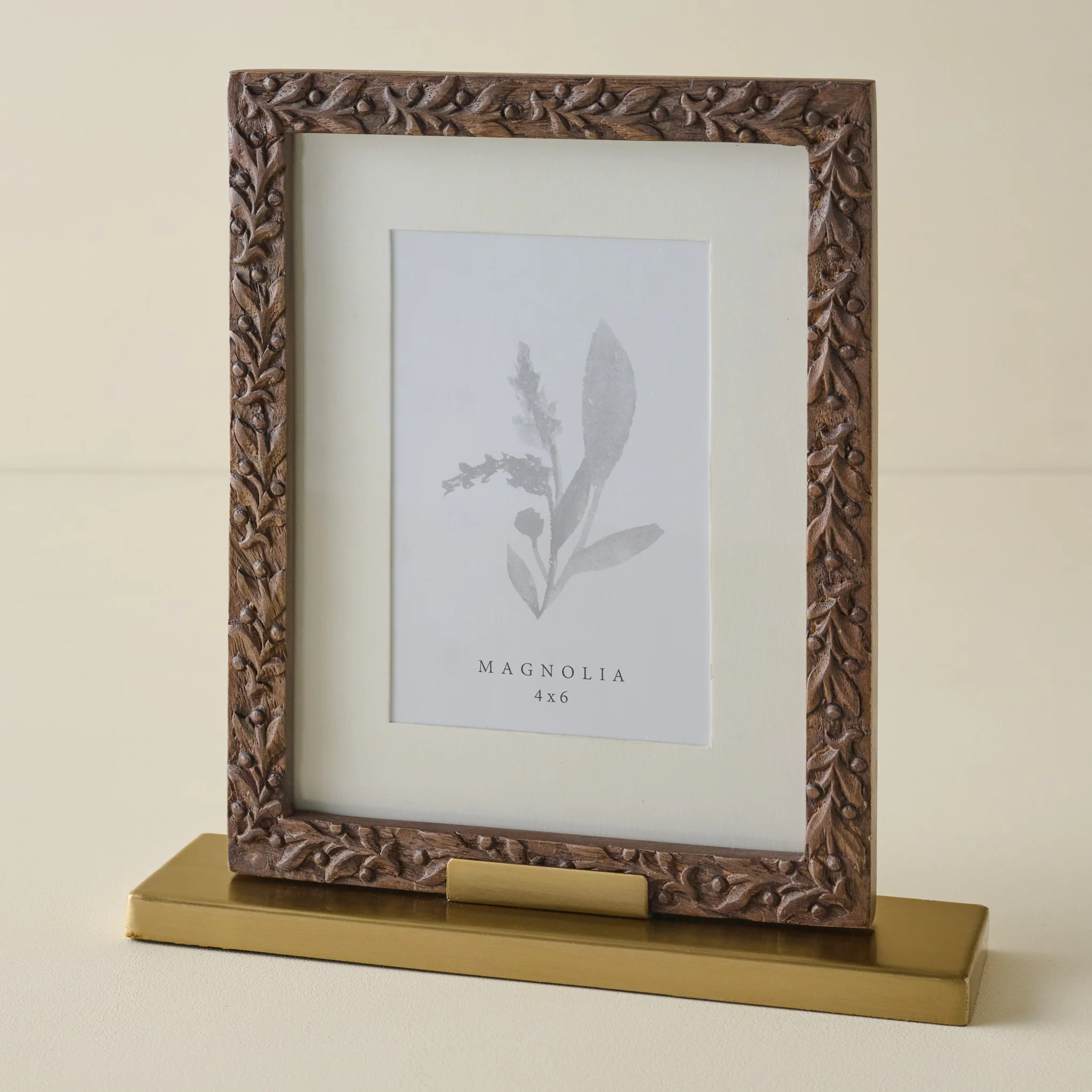 Eleanor Carved Wood and Brass Frame | Magnolia
