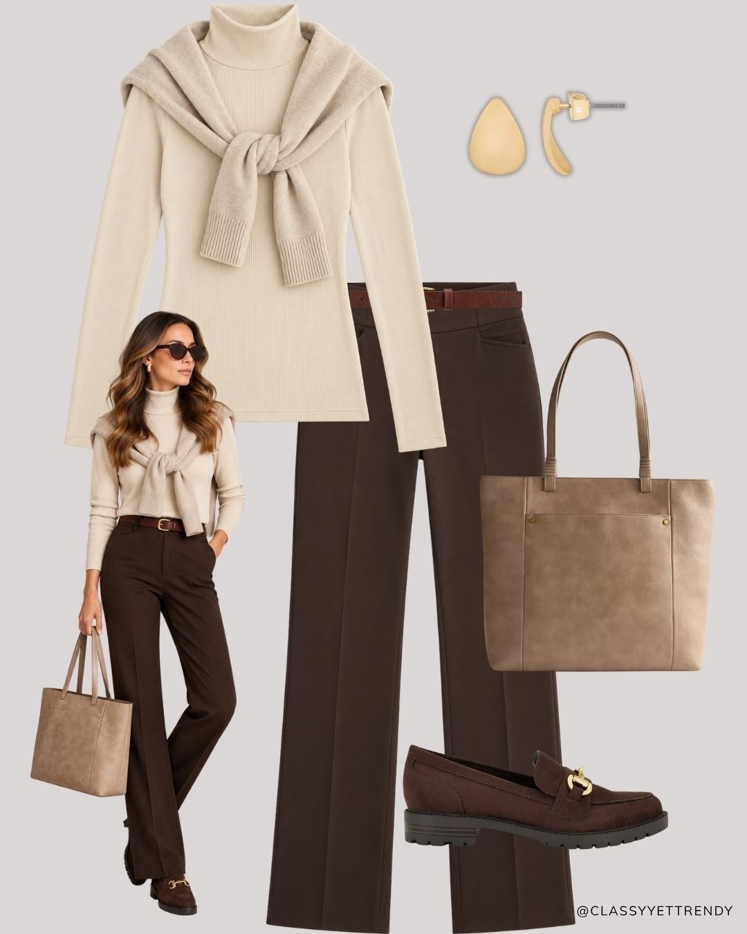 Modern Heritage Autumn Neutrals Capsule: 12 Tops, Bottoms, Layers and Shoes, many outfits! ✔️ Create several looks with classic and timeless staples - including wide-leg jeans, white shirt, navy sweater, mock neck top - elevated with just a few seasonal gems like an argyle cardigan, plaid blazer and heeled boots.🍂 Effortless, versatile, and polished!🤎 Which outfit is your favorite? 

#fallstyle #autumnvibes #autumnoutfit #browntones #capsulewardrobe