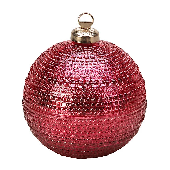 New!Red Shed  Peppermint Scented Red Glass Christmas Ornament Candle | Tractor Supply