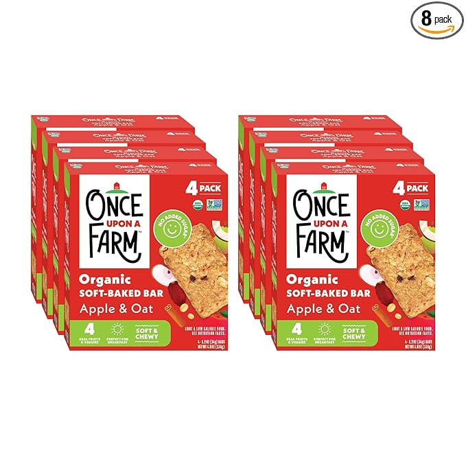 Once Upon A Farm Soft-Baked Bars, Apple & Oat, Kosher, USDA Certified Organic, Non-GMO, 4 Count, ... | Amazon (US)
