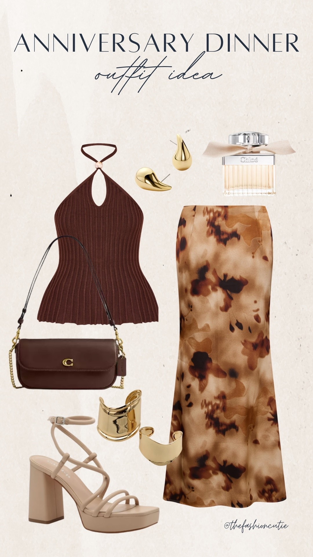 Romantic but spicy. A knit halter, printed satin midi, and strappy heels make this the perfect anniversary dinner outfit — just add dainty gold jewelry and a glass of red.

#LTKFindsUnder50 #LTKShoeCrush #LTKStyleTip