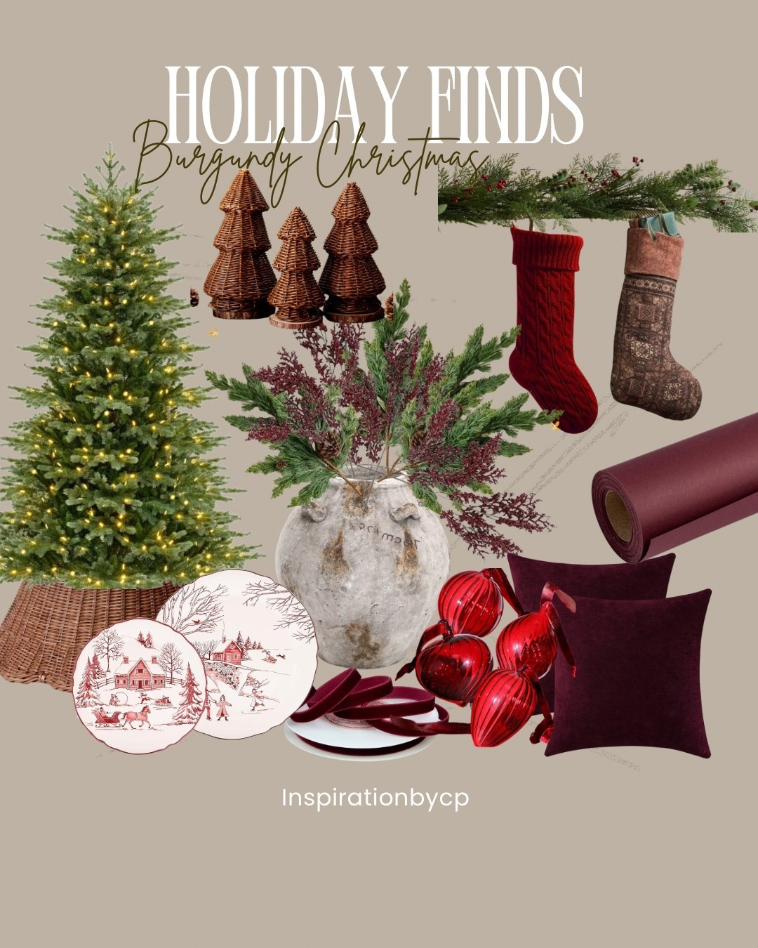 BURGUNDY CHRISTMAS DECOR
#christmasdecor #ornaments #burgundy #christmastree #holidayplates #woven #lookforless #treecollar #pillows #ribbon #amazon

#LTKSaleAlert #LTKSeasonal #LTKHome