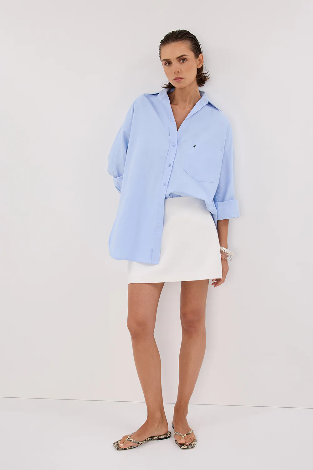 RHEA BLUE COTTON SHIRT | DISSH
