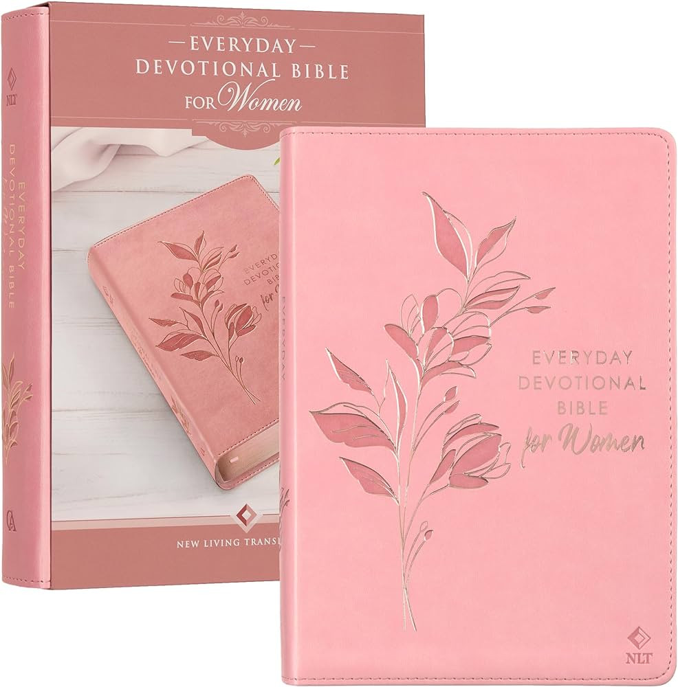 NLT Holy Bible Everyday Devotional Bible for Women New Living Translation, Vegan Leather, Pink, F... | Amazon (US)