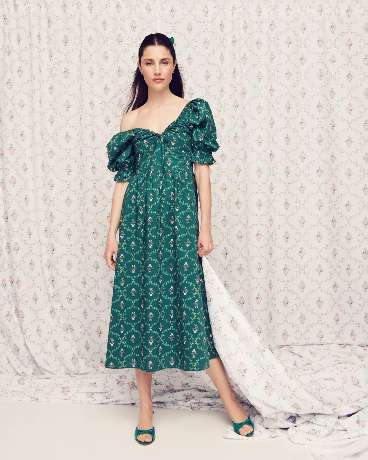 The Ophelia Dress - Emerald Trellis | Hill House Home