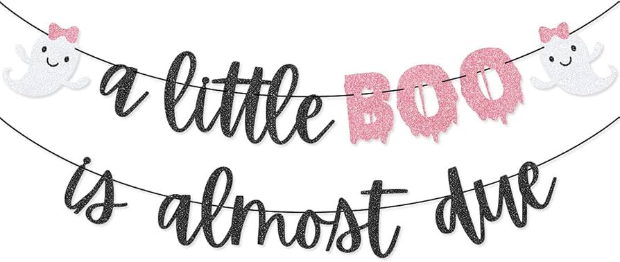 A little Boo Is Almost Due Banner for Halloween Girl Baby Shower Pink Black Girl Halloween Party ... | Amazon (US)